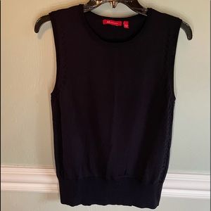 Anne Klein braided sleeveless sweater crewneck